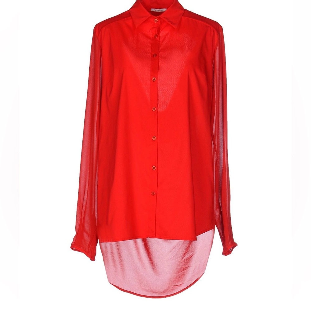 Italian Cotton Top with the Opening in the back Red Size L Made in Italy.